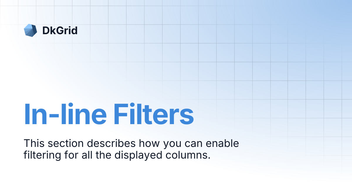 In-line Filters | DkGrid