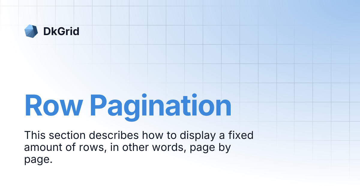 Row Pagination | DkGrid